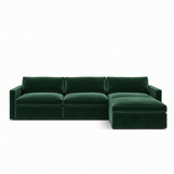 Lucie Grande 3-Seat Sofa (With Ottoman) Emerald Green