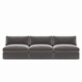 Lucie Grande 3-Seat Sofa (Without Armrests) Greige