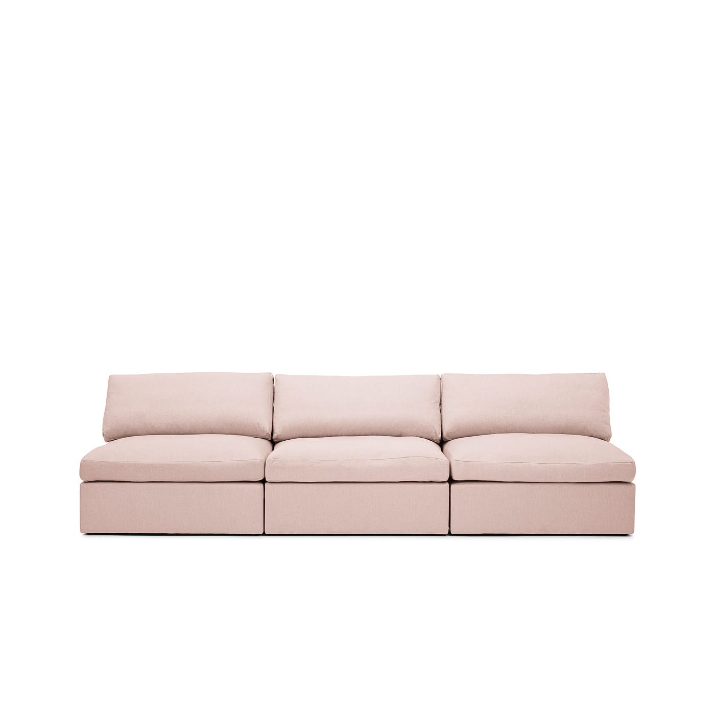 Lucie Grande 3-Sitssoffa (utan armstöd) Blush är en modulsoffa i beige linne från Melimeli