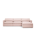 Lucie Grande 3-Seat Sofa (With Ottoman) Blush