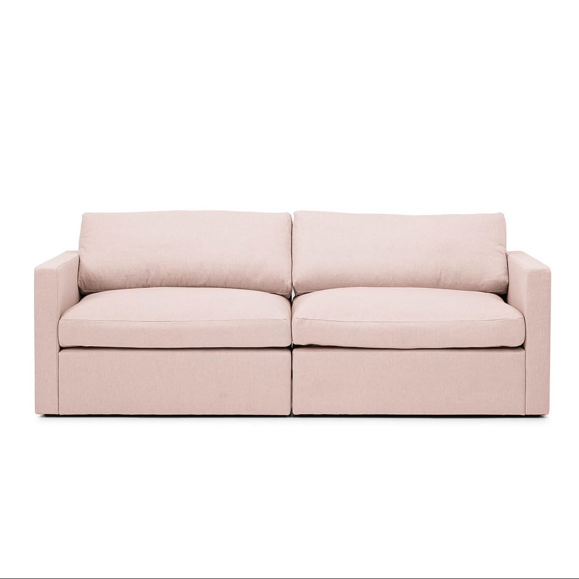 Lucie Grande 2-Sitssoffa Blush är en modulsoffa i rosa linne från Melimeli