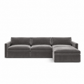 Lucie Grande 3-Seat Sofa (With Ottoman) Greige