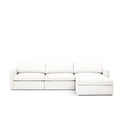 Lucie Grande 3-Seat Sofa (With Ottoman) True White