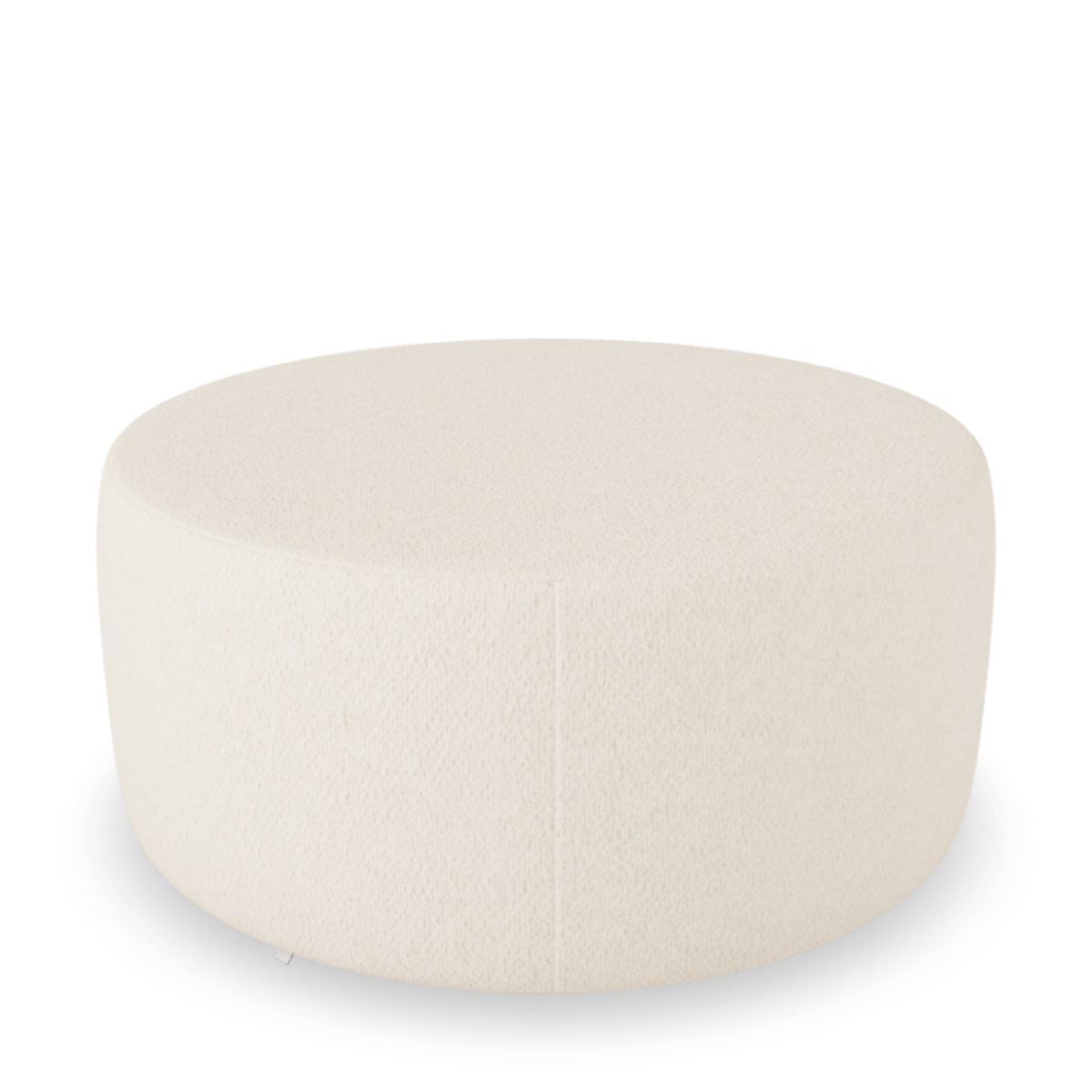 Blanca Fotpall Eggshell 70 cm. Rund fotpall i äggskalsvit bouclé som passar ihop med alla våra soffor. Blanca är en mångsidig sittpuff och kan därför användas som pall, fotstöd, prydnad eller varför inte som bord att ställa din frukostbricka på?
