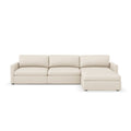Lucie Grande 3-Seat Sofa (With Ottoman) Eggshell