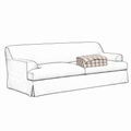 Cover Frances 3-Seat Sofa Stripe Brown