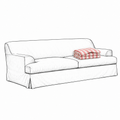 Cover Frances 3-Seat Sofa Stripe Coral