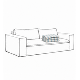 Upholstery Luca Grande 2-Seater Sofa Striped Light Blue